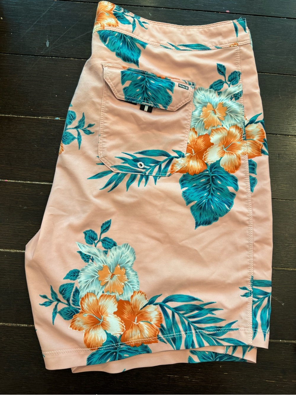 Hurley Peach Floral Tropical Swim Shorts